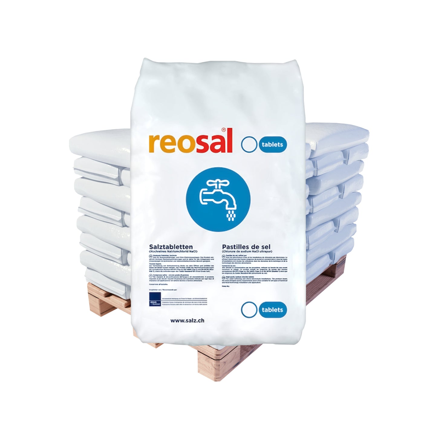 Reosal Siedesalztabletten: 25kg Sack| Palette (hochrein)