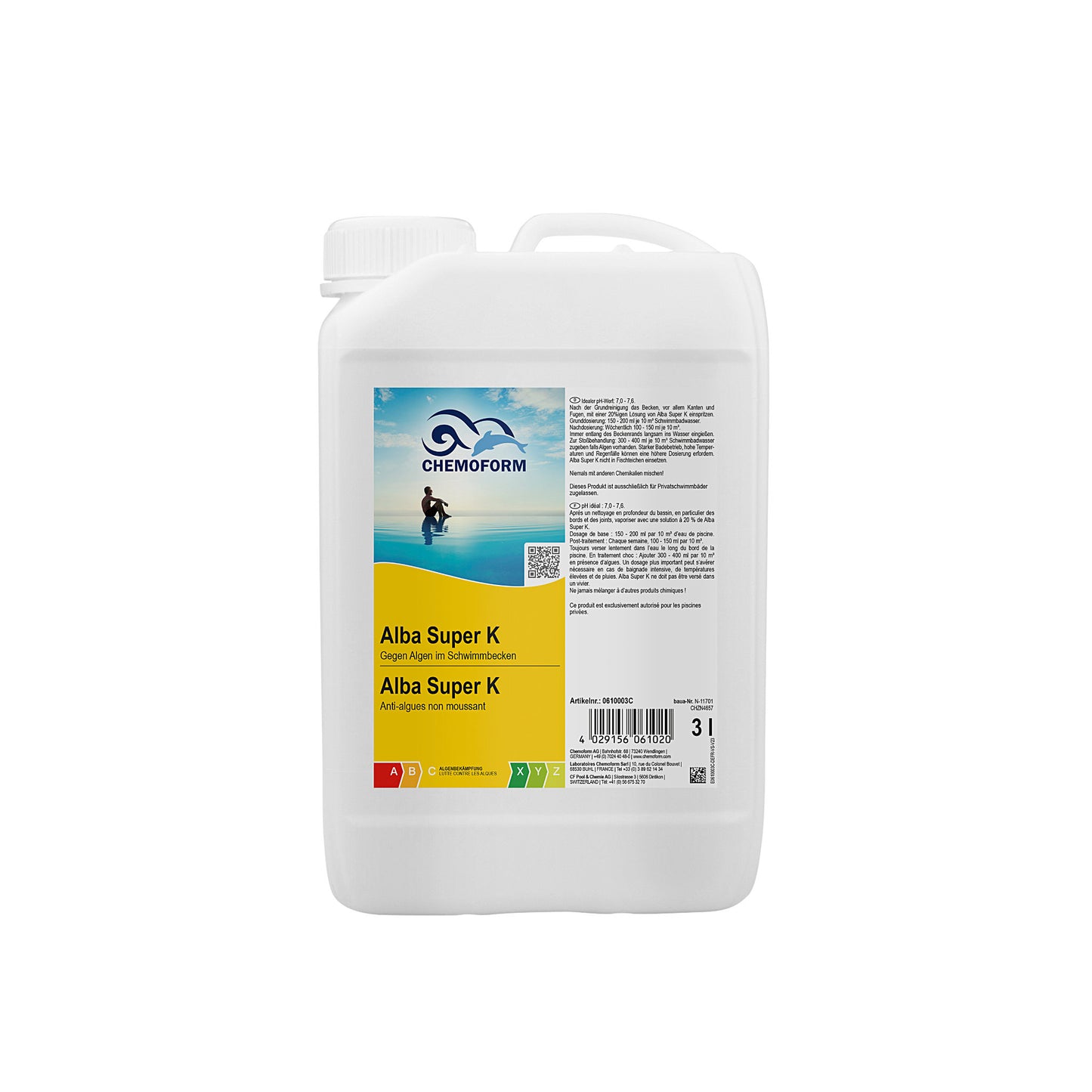 CHEMOFORM Alba Super K – schaumfreies Algizid zur Algen-Prophylaxe: 1l | 3l