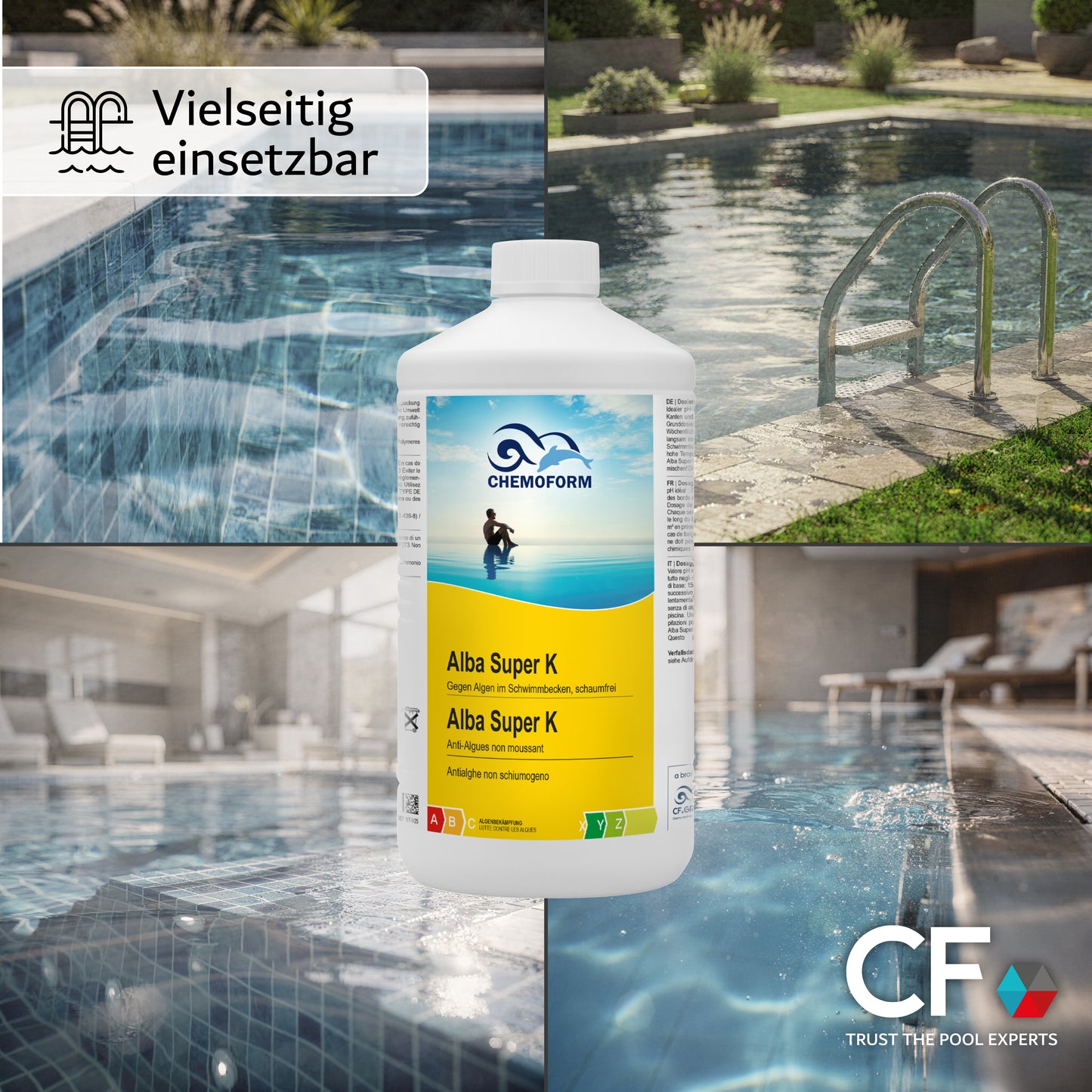 CHEMOFORM Alba Super K – schaumfreies Algizid zur Algen-Prophylaxe: 1l | 3l