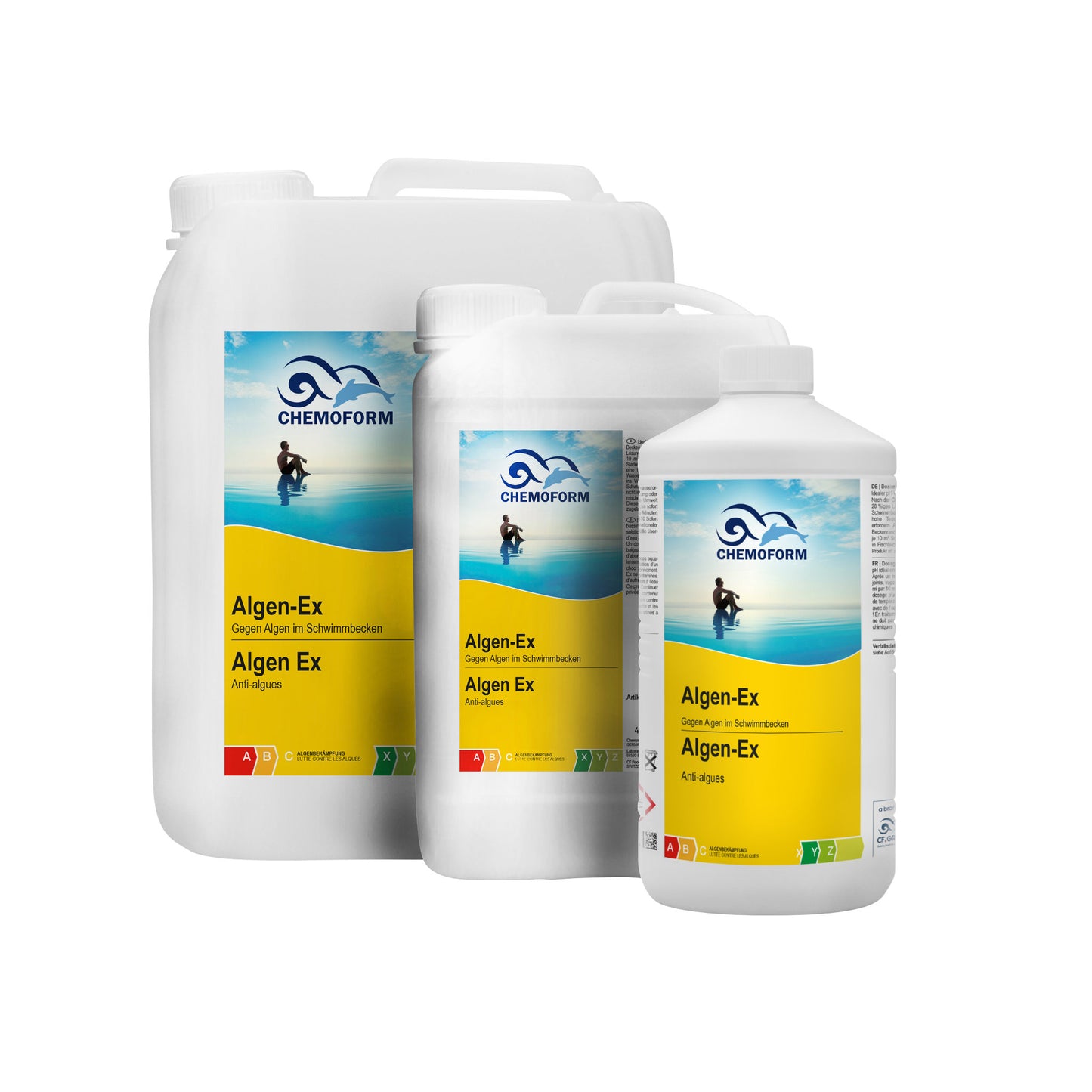 CHEMOFORM Algen-Ex – flüssiges Algenschutzmittel (Algizid) für Poolwasser: 1l | 3l | 5l
