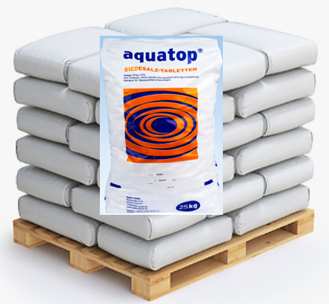 1000kg Aquatop® Siedesalztabletten; 40x25kg Sack auf Palette