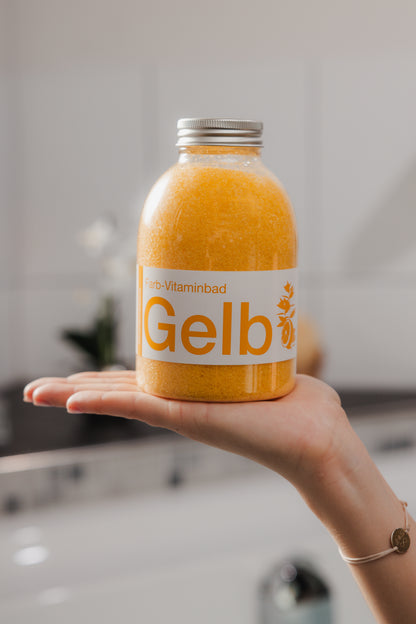 Badesalz Farb-Vitalbad – Gelb: 500g Flasche