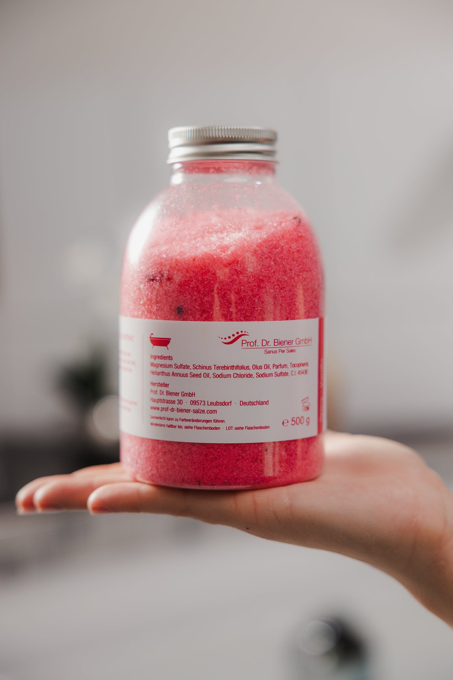 Badesalz Farb-Vitalbad – Pink: 500g Flasche