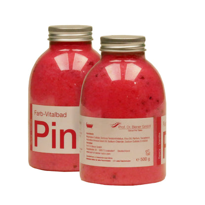 Badesalz Farb-Vitalbad – Pink: 500g Flasche