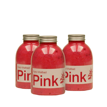 Badesalz Farb-Vitalbad – Pink: 500g Flasche