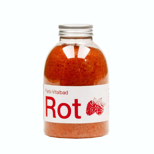 Badesalz Farb-Vitalbad – Rot: 500g Flasche