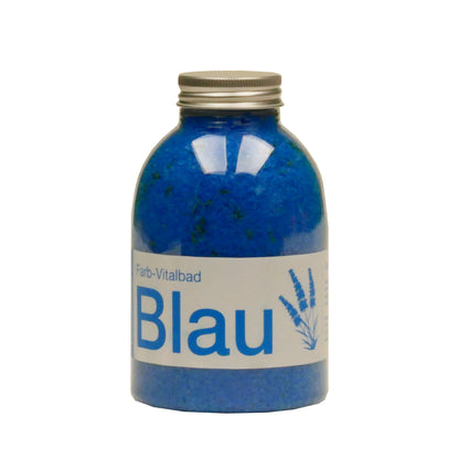 Badesalz Farb-Vitalbad – Blau: 500g Flasche