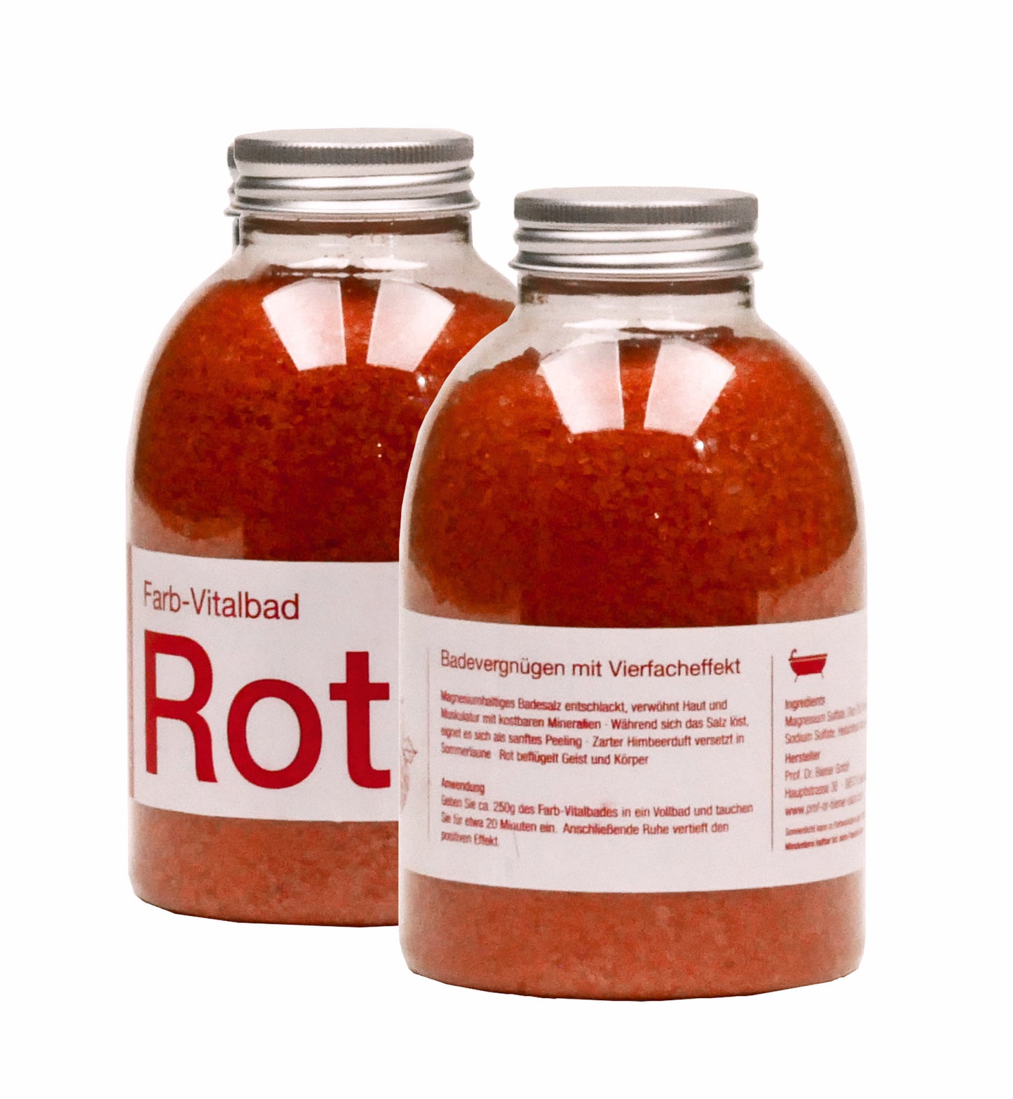 Badesalz Farb-Vitalbad – Rot: 500g Flasche