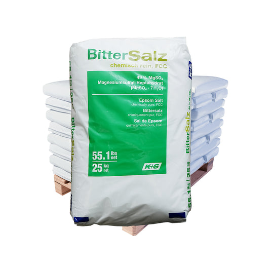 Bittersalz Magnesiumsulfat – chemisch rein, Lebensmittelqualität: 25kg Sack | Palette