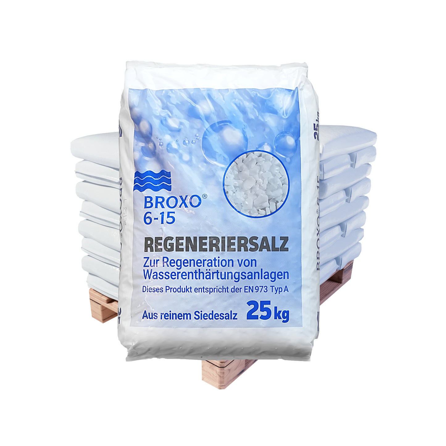 BROXO Salzgranulat (6-15mm): 25kg Sack | Palette