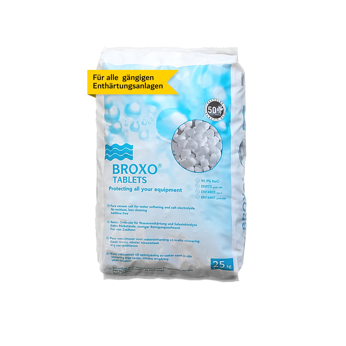 BROXO Regeneriersalz Tabletten: 25kg Sack | Palette