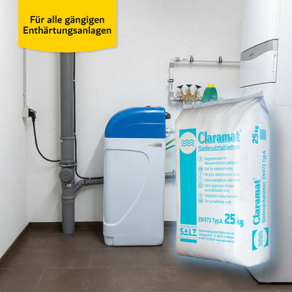 Claramat Regeneriersalz Tabletten: 25kg Sack | Palette (sofort lieferbar)