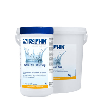 DELPHIN Chlor 90 Tabs 250g – langsamlöslich für die Poolpflege