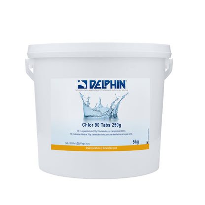 DELPHIN Chlor 90 Tabs 250g – langsamlöslich für die Poolpflege