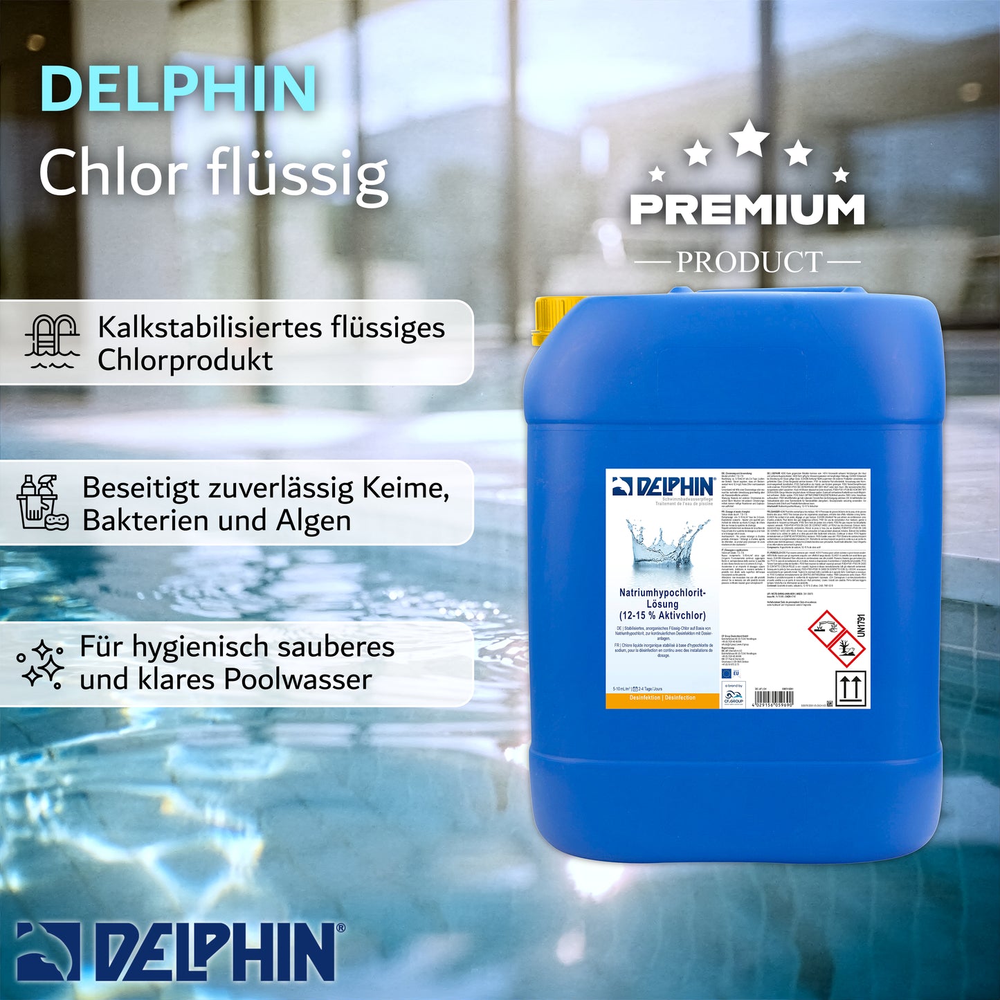 DELHIN Chlor Kalk-stabilisiert 24kg Kanister