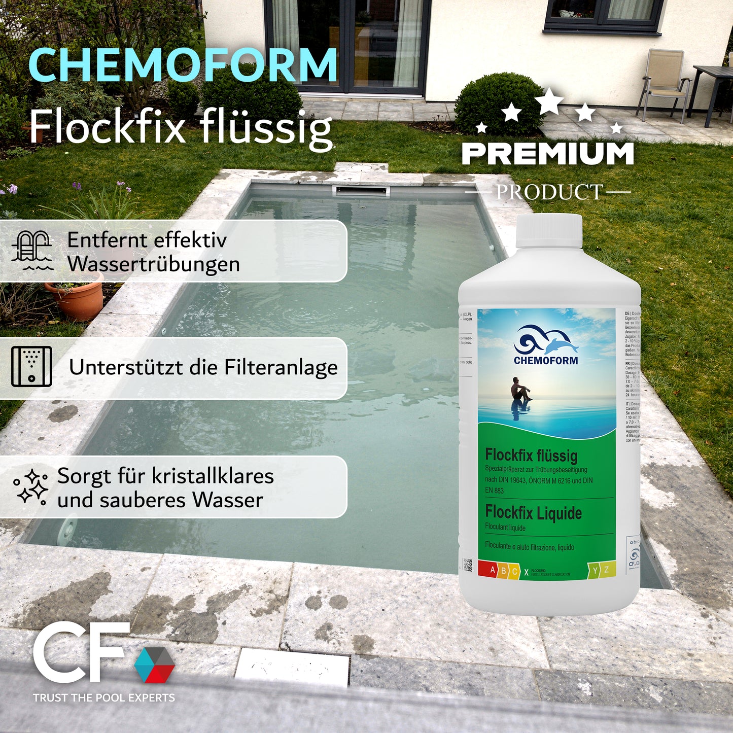 CHEMOFORM Flockfix flüssig - Flockungsmittel gegen Trübungen im Pool