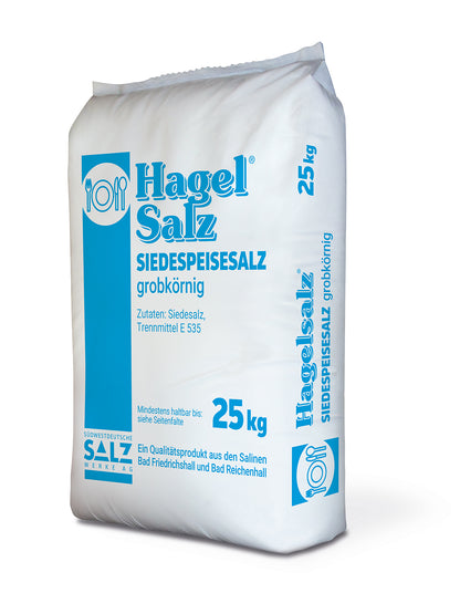 Hagelsalz 06: Siede-Speisesalz - grobkörnig - 25kg Einzelsack und Palettenware