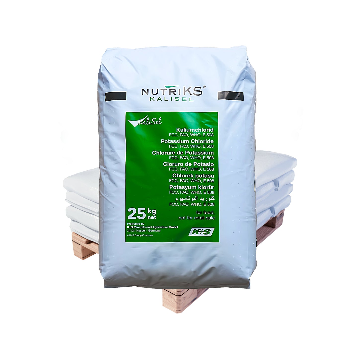 KaliSel Kaliumchlorid FCC - E508 - Lebensmittelqualität: 25kg Sack | Palette