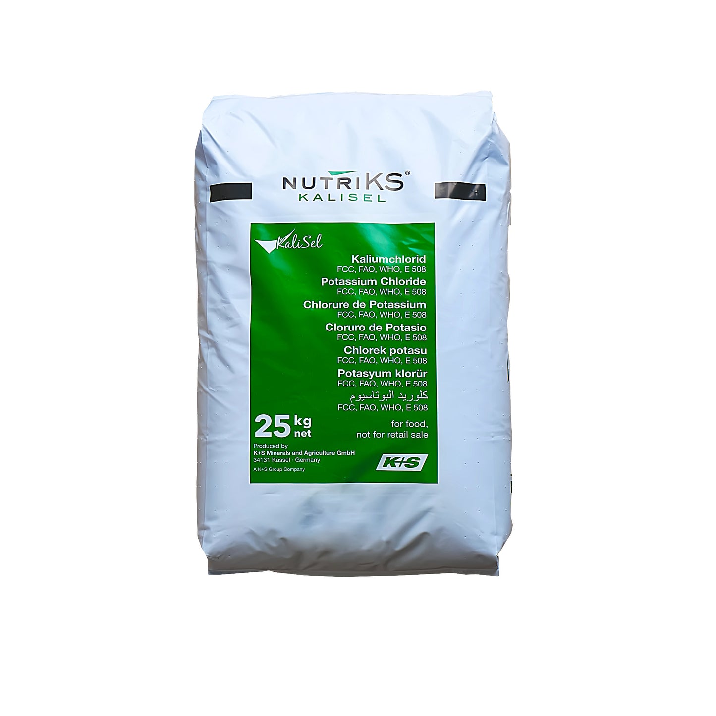KaliSel Kaliumchlorid FCC - E508 - Lebensmittelqualität: 25kg Sack | Palette