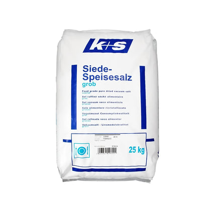 Siede-Speisesalz: grob 1,6-0,8mm - mit Trennmittel: 25kg Sack | Palette