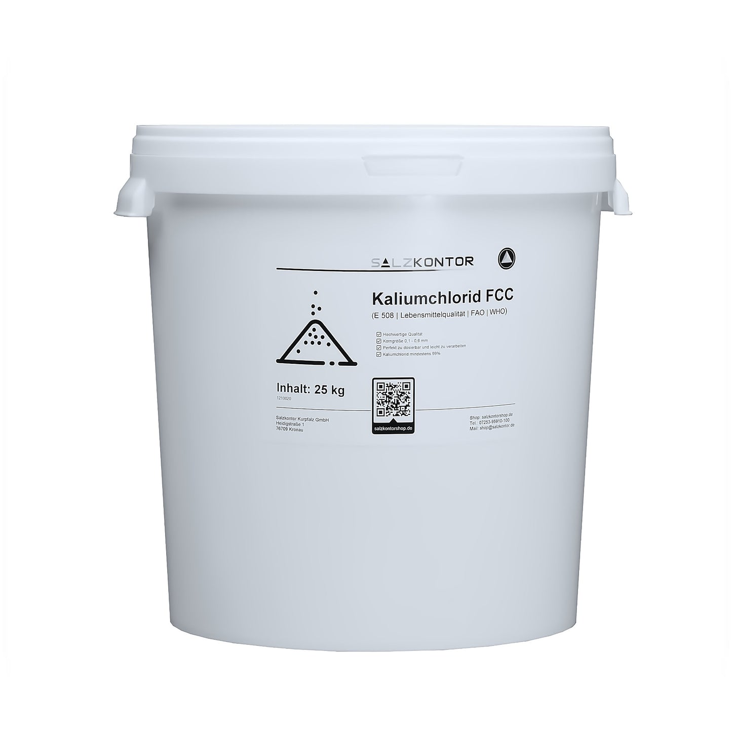 Kaliumchlorid FCC - E508: 3kg | 5kg | 10kg | 25kg Eimer
