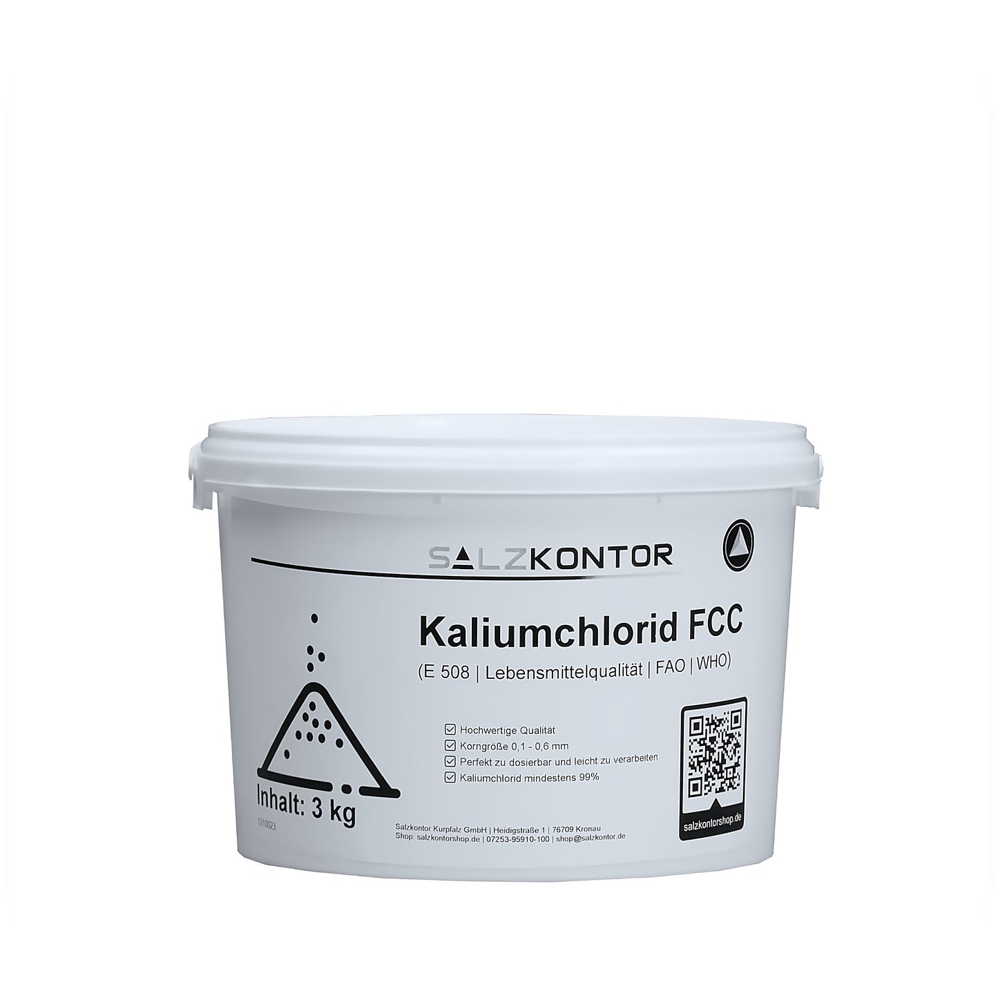 Kaliumchlorid FCC - E508: 3kg | 5kg | 10kg | 25kg Eimer