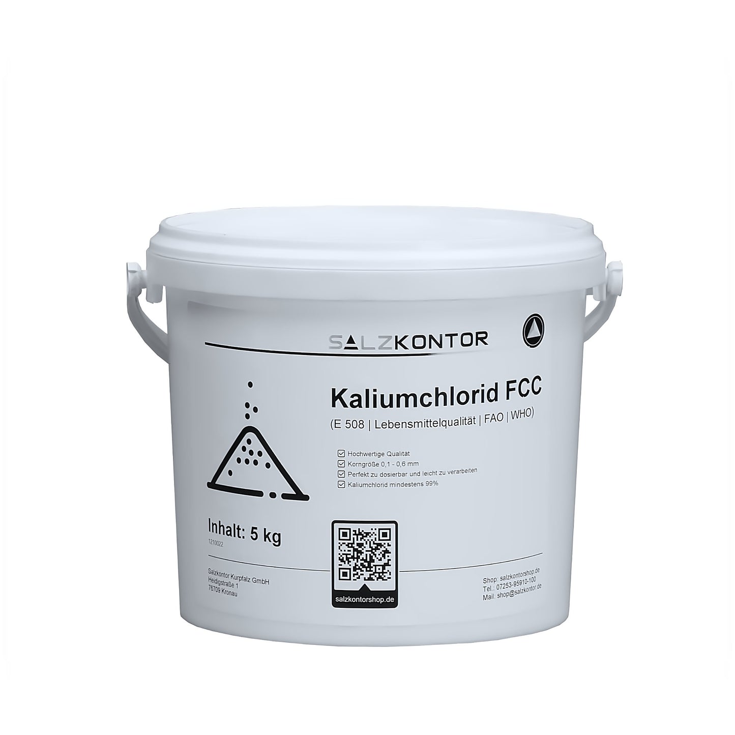 Kaliumchlorid FCC - E508: 3kg | 5kg | 10kg | 25kg Eimer