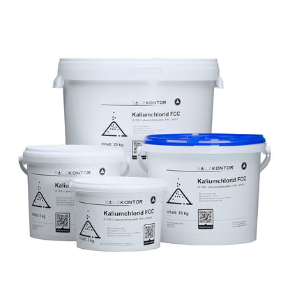 Kaliumchlorid FCC - E508: 3kg | 5kg | 10kg | 25kg Eimer