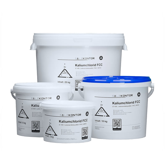 Kaliumchlorid FCC - E508: 3kg | 5kg | 10kg | 25kg Eimer