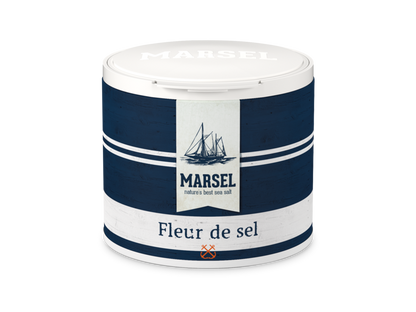 MARSEL® Fleur de Sel: Ohne Zusatzstoffe - 125g Dose - 25kg Eimer