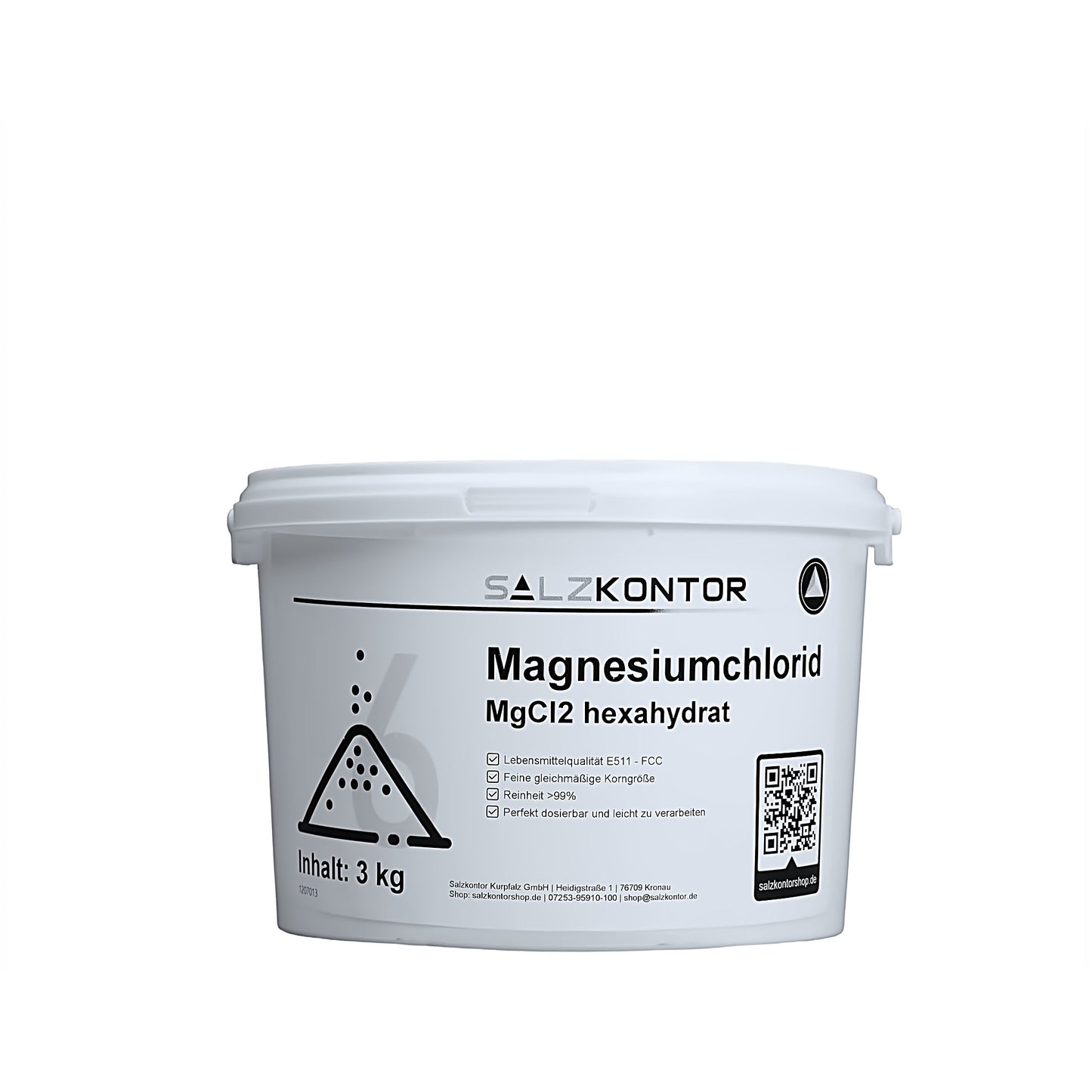 Magnesiumchlorid MgCl2 hexahydrat – E511: 3kg | 5kg | 10kg | 25kg Eimer