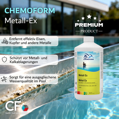 CHEMOFORM Metall-Ex – entfernt Eisen, Kupfer, Silber Calcium & weitere Metalle aus Poolwasser