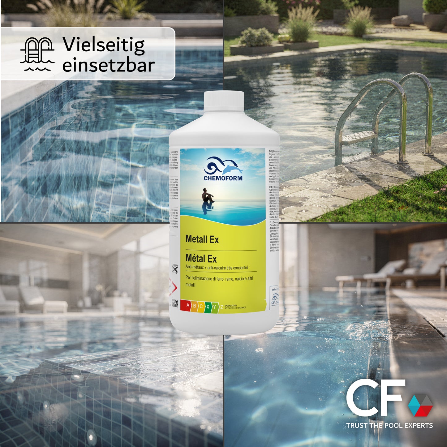 CHEMOFORM Metall-Ex – entfernt Eisen, Kupfer, Silber Calcium & weitere Metalle aus Poolwasser