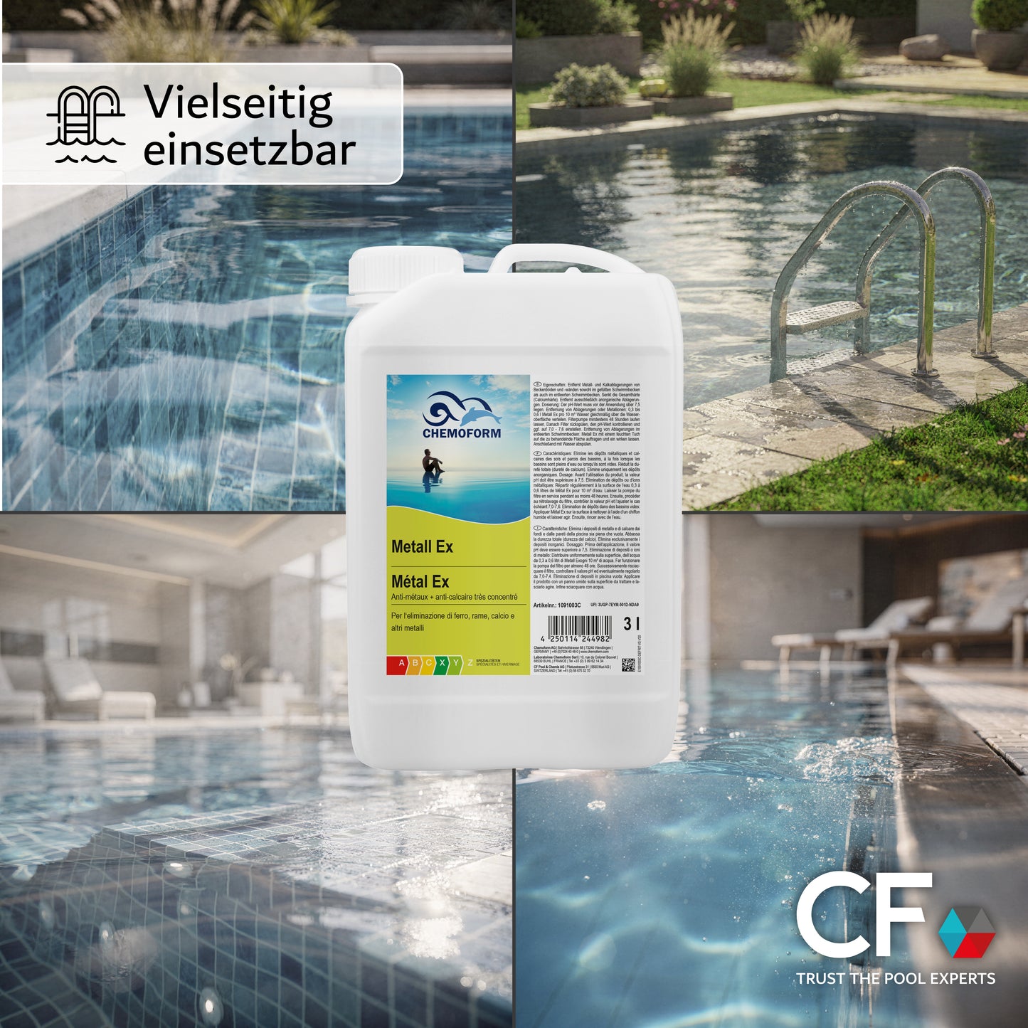 CHEMOFORM Metall-Ex – entfernt Eisen, Kupfer, Silber Calcium & weitere Metalle aus Poolwasser