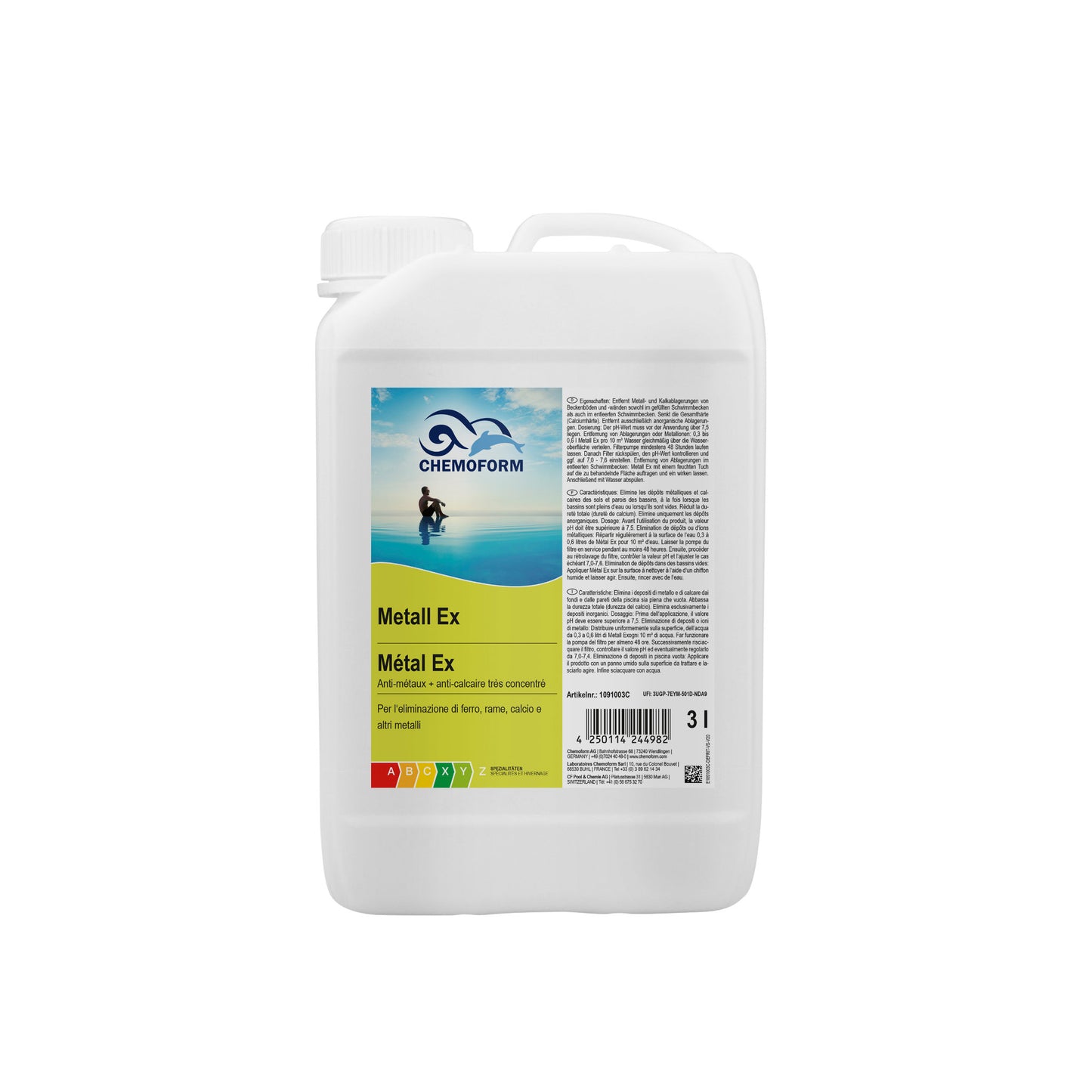 CHEMOFORM Metall-Ex – entfernt Eisen, Kupfer, Silber Calcium & weitere Metalle aus Poolwasser