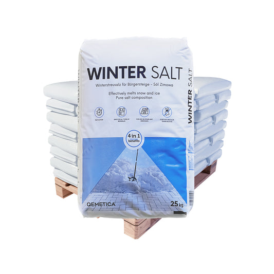 Qemetica Auftausalz – Streusalz: 25kg Sack | Palette