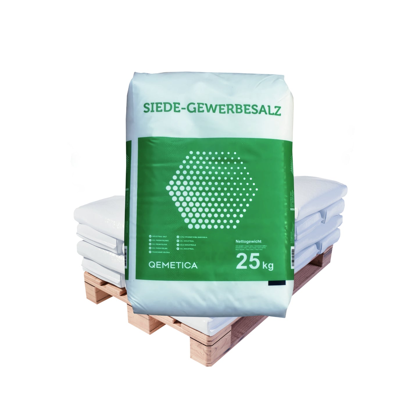 Qemetica Siede-Gewerbesalz fein: 25kg Sack | Palette