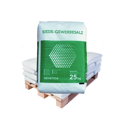 Qemetica Siede-Gewerbesalz fein: 25kg Sack | Palette