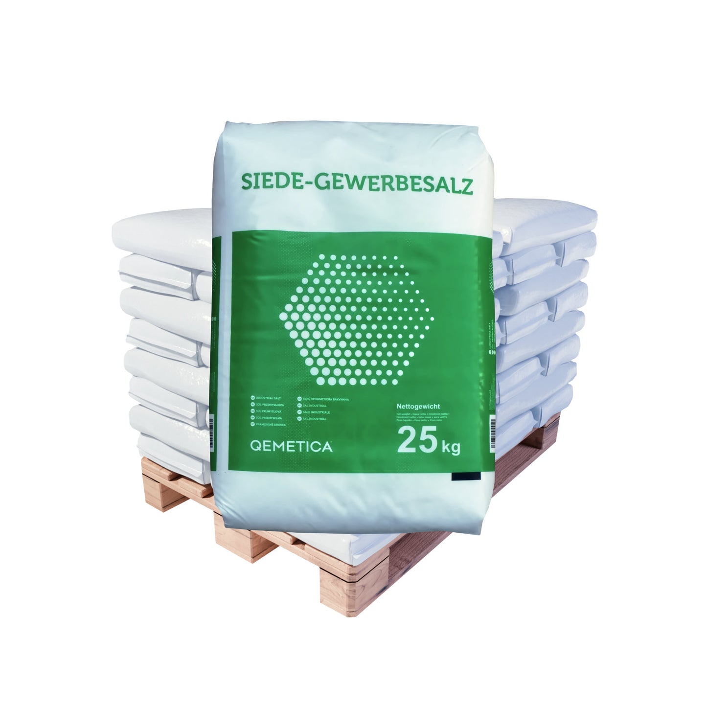 Qemetica Siede-Gewerbesalz fein: 25kg Sack | Palette