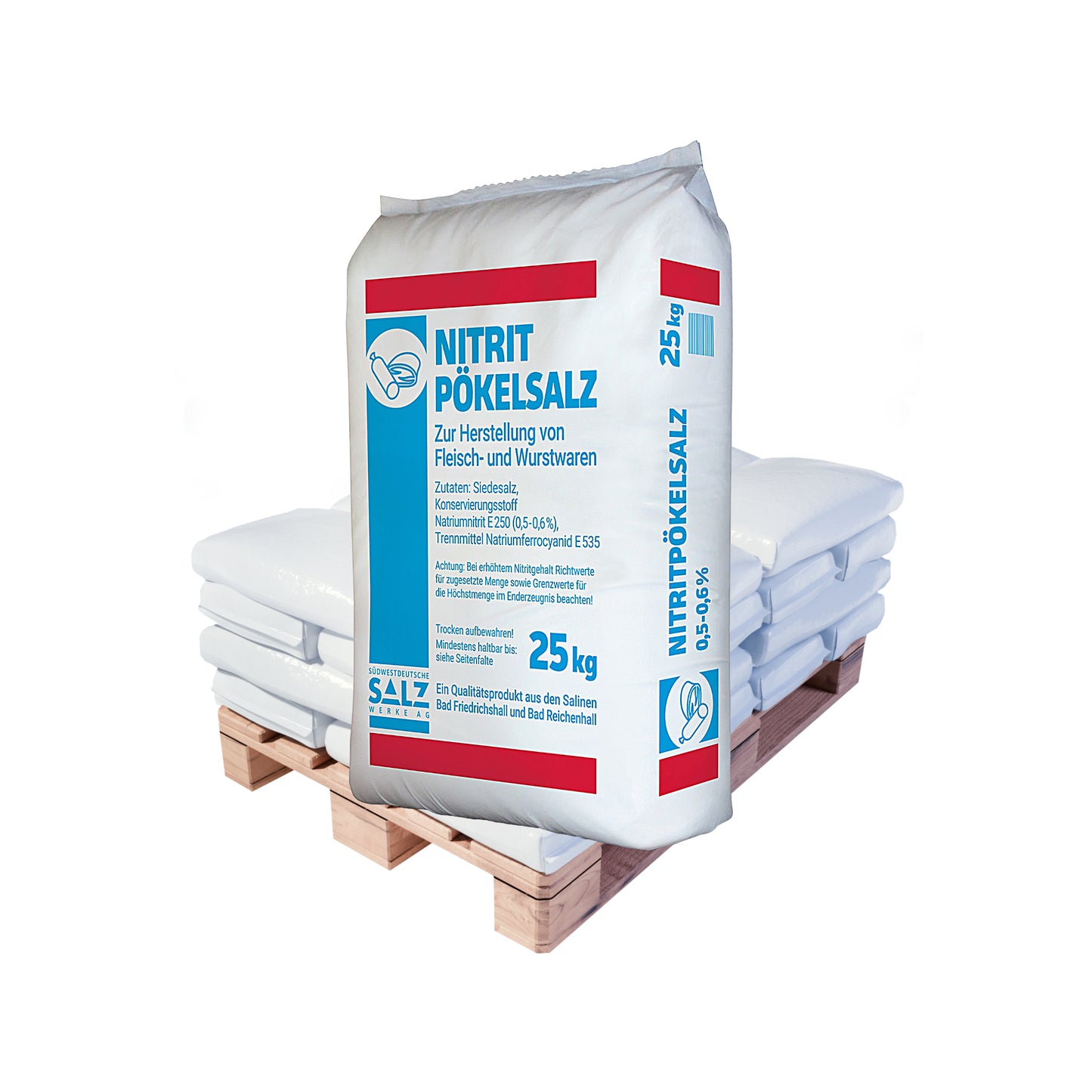 Siede-Nitritpökelsalz: Nitrit 0,5-0,6% – mit Trennmittel: 25kg Sack | Palette