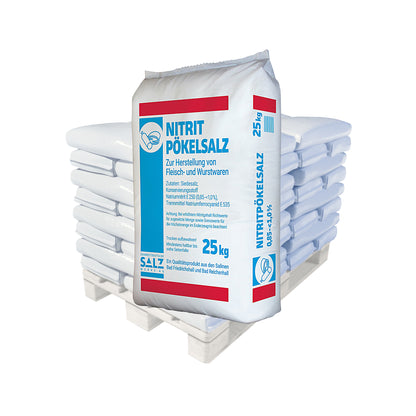 Nitritpökelsalz 0,85–<1% – mit Trennmittel: 25kg Sack | Palette