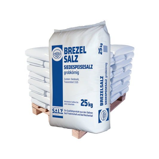 Brezelsalz Siedespeisesalz: grob 1,25-2,5mm - ohne Trennmitttel: 25kg Sack | Palette
