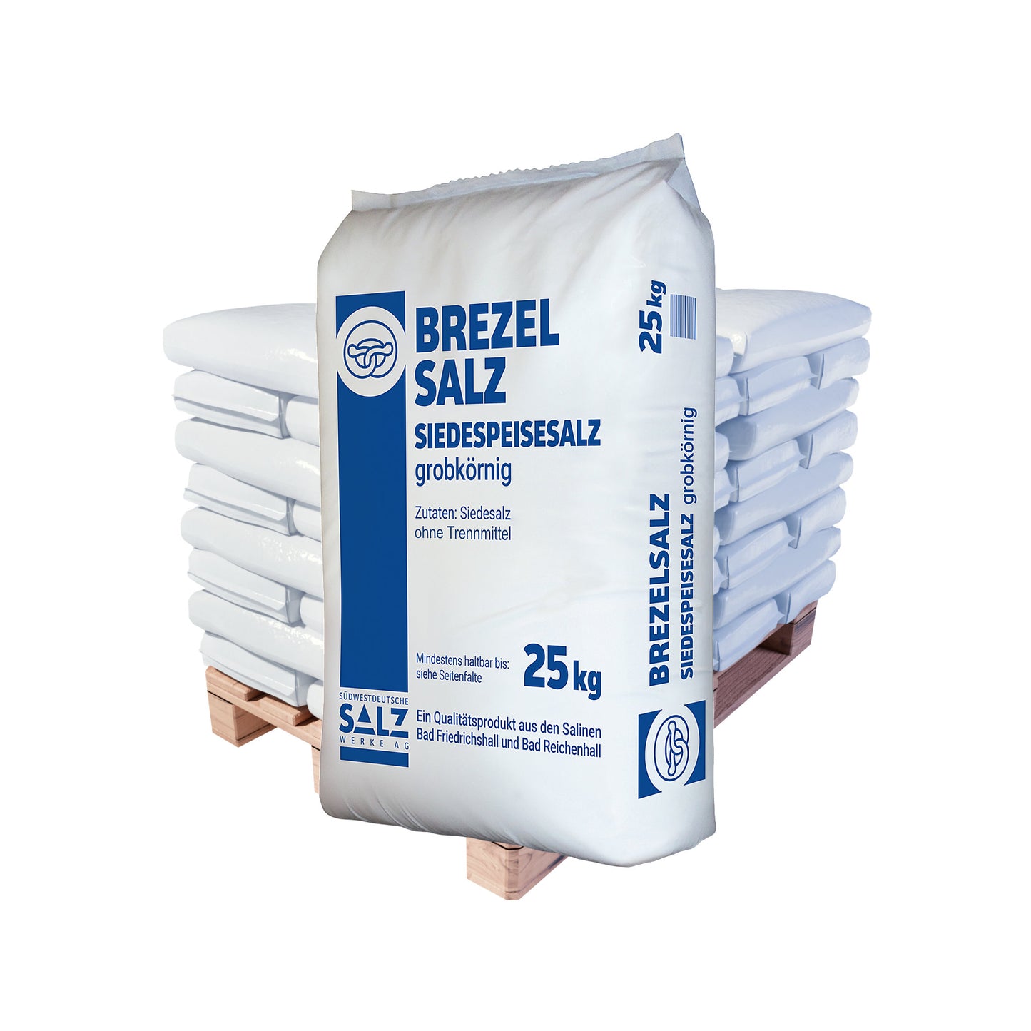 Brezelsalz: Grob 1,25-2,5mm – mit/ohne Trennmitttel: 25kg Sack | Palette