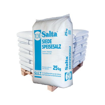 Salta Siedespeisesalz: 0-1mm - mit Trennmittel: 25kg Sack | Palette