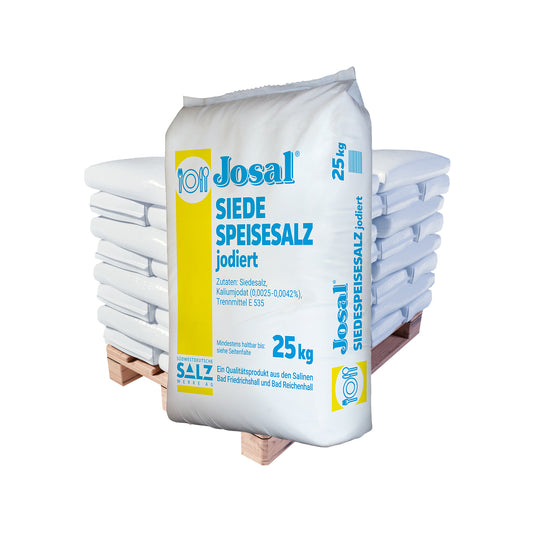 Josal Siedespeisesalz: jodiert 0-1mm - mit Trennmittel: 25kg Sack | Palette