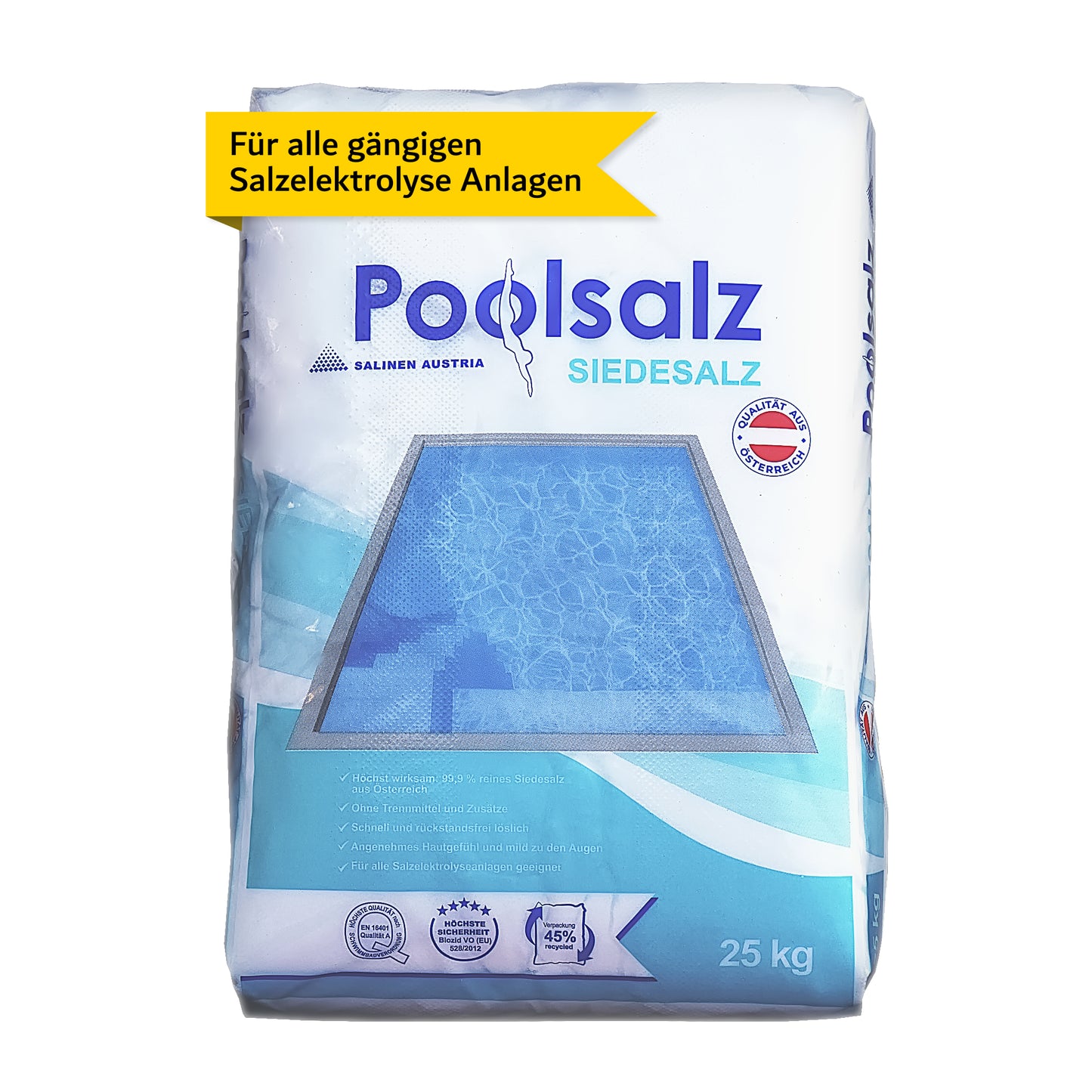 Salinen Austria Poolsalz für Salzelektrolyse: 25kg Sack | Palette