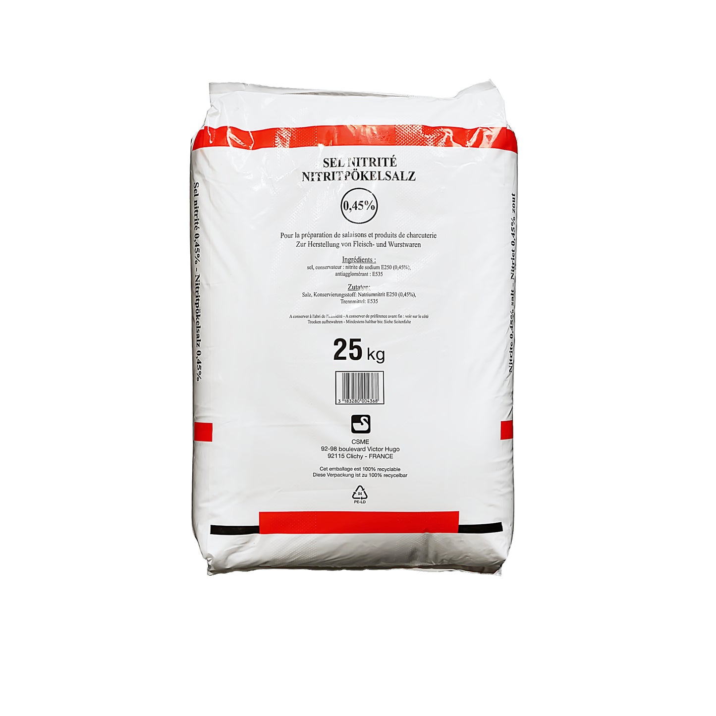 Nitrit-Pökelsalz 0,45 % - mit Trennmittel: 25kg Sack | Palette