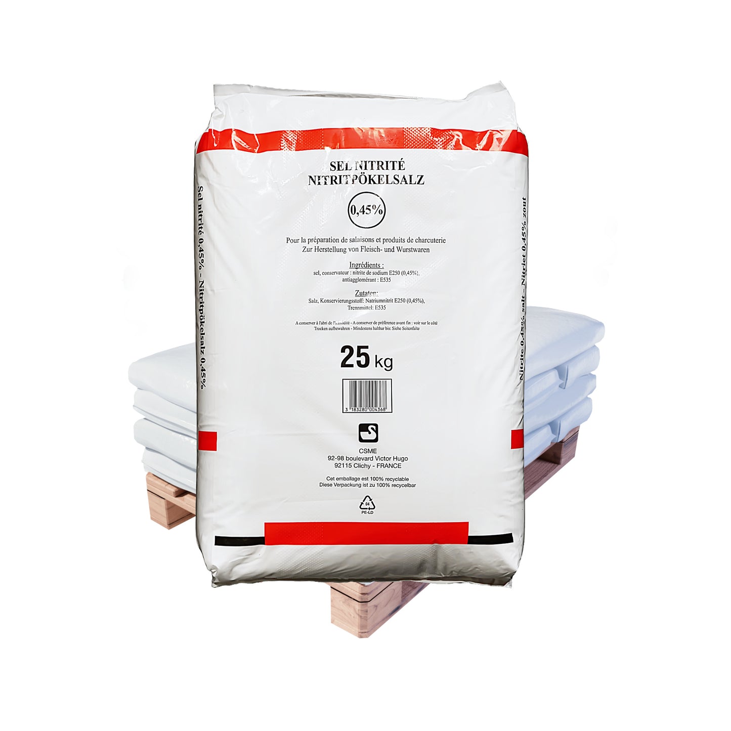 Nitrit-Pökelsalz 0,45 % - mit Trennmittel: 25kg Sack | Palette