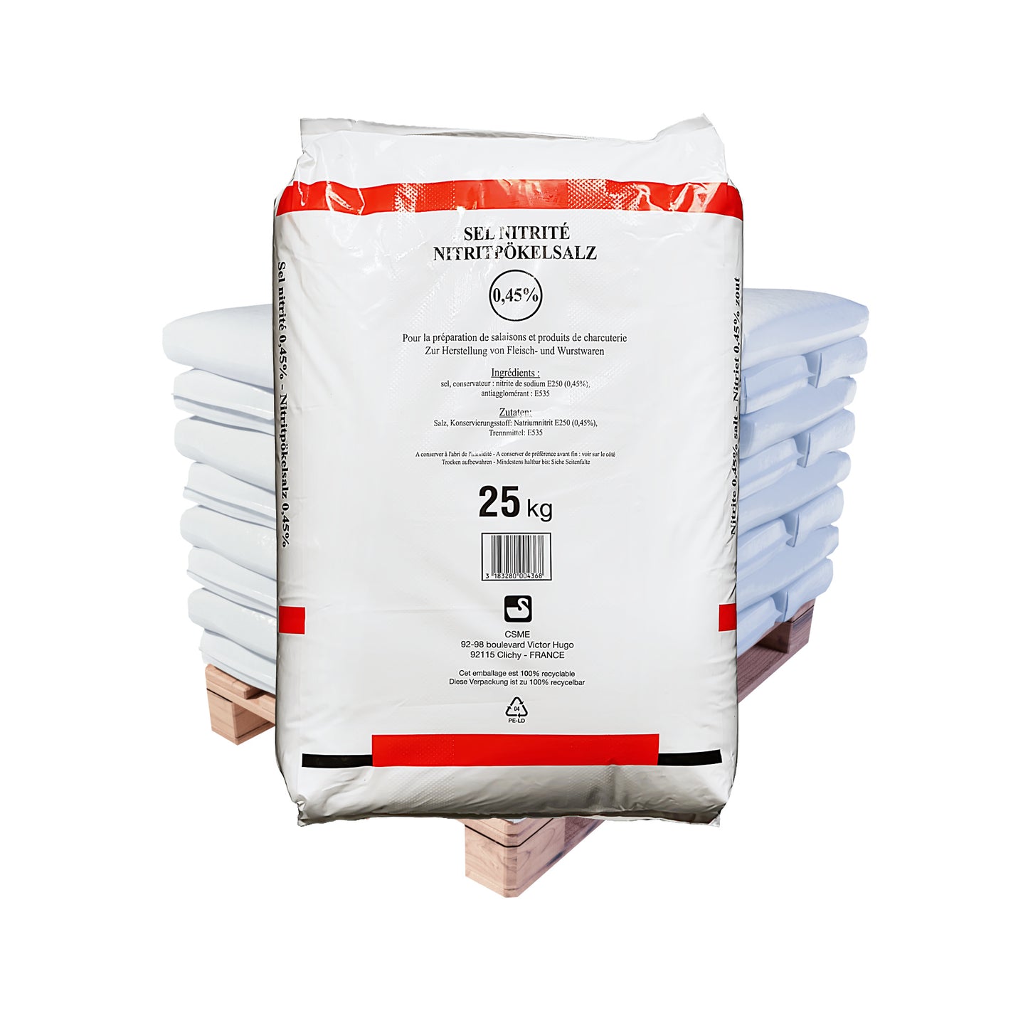 Nitrit-Pökelsalz 0,45 % - mit Trennmittel: 25kg Sack | Palette