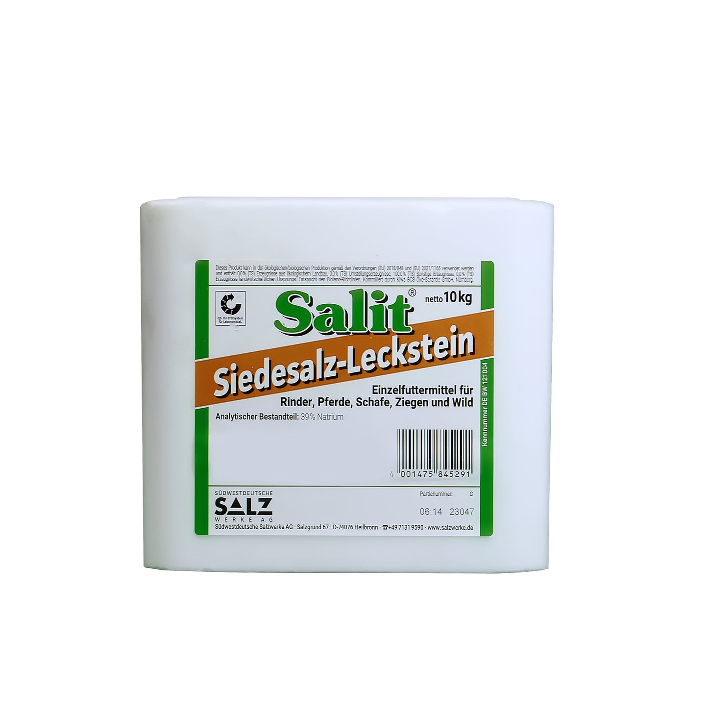 Salit Siedesalz-Leckstein: 10kg Stein | Palette